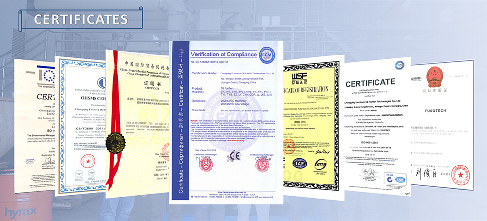 ZYD-T-100 Certificates- FUOOTECH