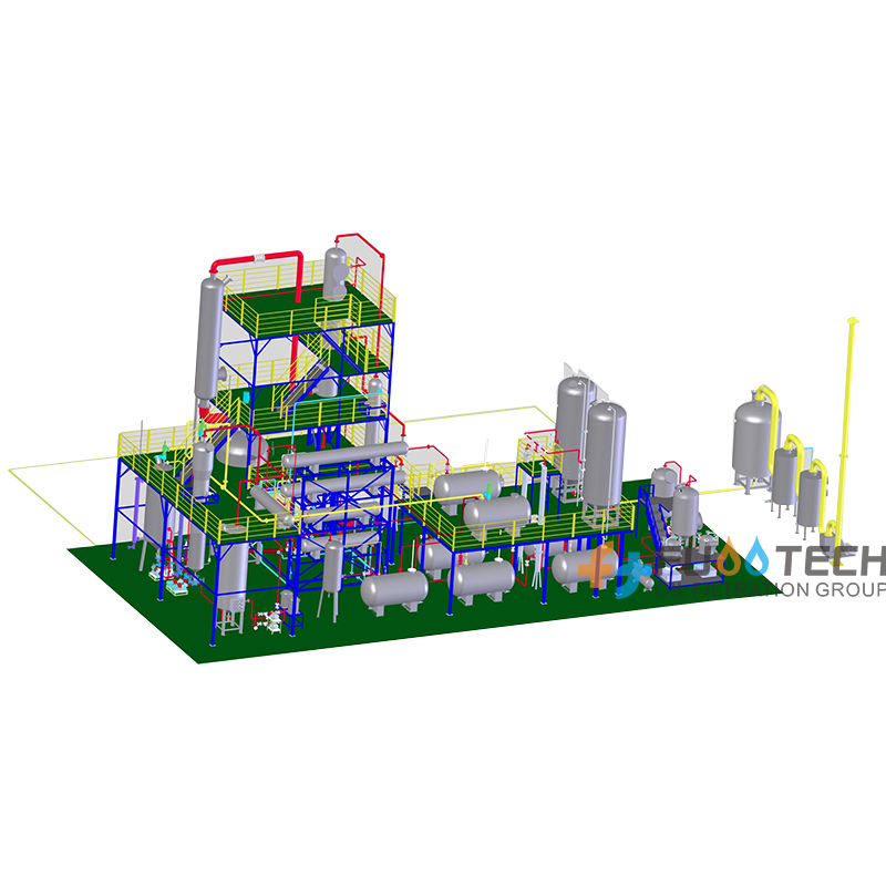 FS-HDM-7 30Tons/day Tire Pyrolysis Oil And Plastic Pyrolysis Oil Refining Plant Crude Oil Refining Machine
