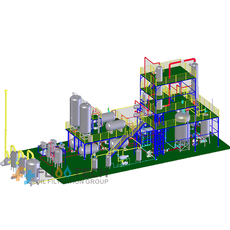 FS-HDM-4 20Tons/day Waste Engine Oil Recycling Machine Waste Oil to Diesel Plant Crude Oil Refining Machine